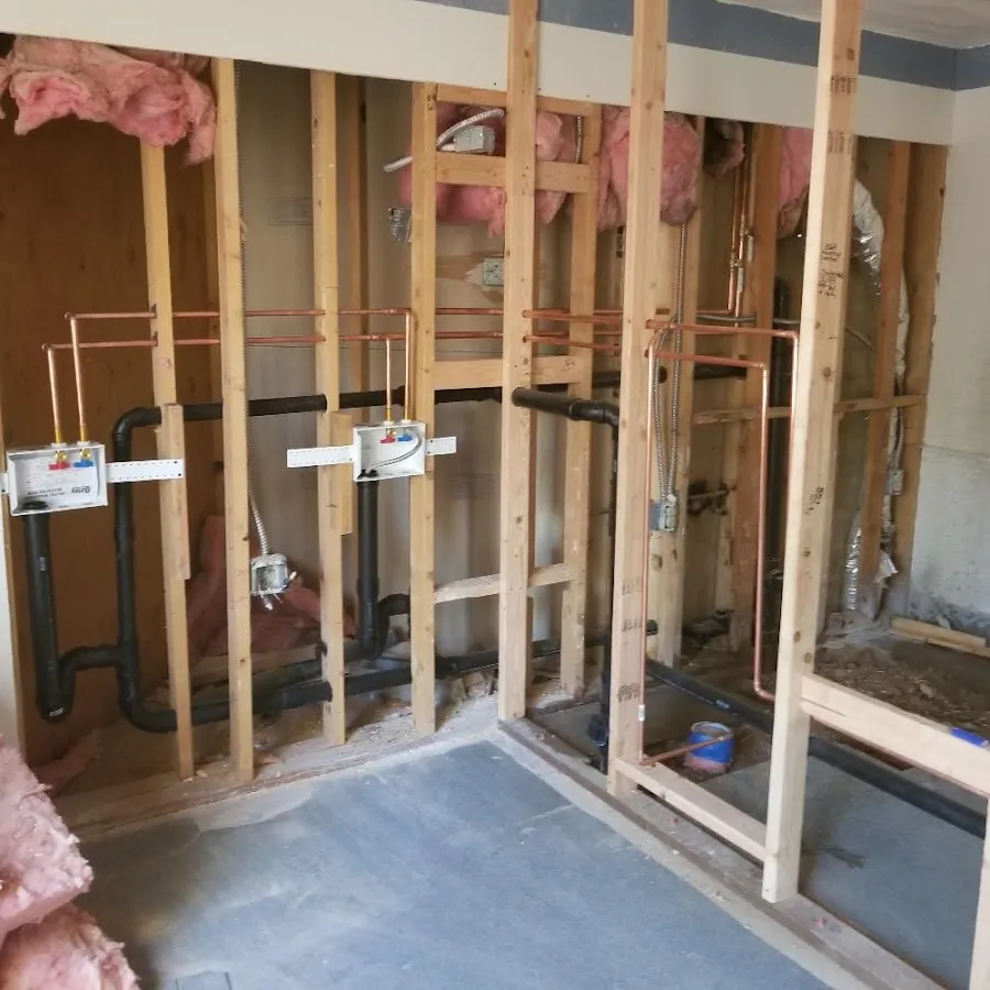 Copper pipe rough-in and plumbing installation in Owego